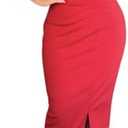 Women's Bodycon Midi Dress Ruched Puff Sleeve Cocktail Pencil Dress Casual Slit Party Work Dresses