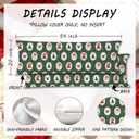 Mancheng-zi Retro Green Christmas 20x54 Body Pillow Cover Pillowcase with Zipper, Preppy Girly Christmas Decor, Vintage Xmas Tree Santa Claus Holiday Decorative Long Hug Pillow Cases for Bed Couch