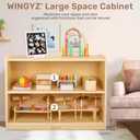 Wooden Storage Cabinet,2-Tier Montessori Shelf Toy Storage Organizer, 35.4"D x 11.8"W x 23.8"H