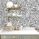 17.3x480 Black and White Polka-Dot Wallpaper Self-Adhesive Contact Paper Moire Dot Peel and Stick Decorative Wallpaper Spots Contact Paper for Walls Bedroom Living Room Nurseryls
