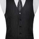 BABEYOND Men's Suit Vest Slim Fit Waistcoat Business Dress Vests for Suit Tuxedo (Black, M)