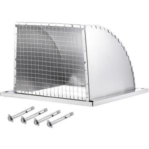 PATIKIL 14"x14" Wall Vent Cover, Exterior Dryer Vent Outlet Grille Louvered 304 Stainless Steel Outdoor Duct Ventilation with Mesh Screen for Bathroom Kitchen