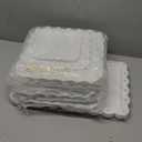 10 Pack Dessert Table Display Set - 4 x Three-Tier Square Cupcake Stands and 6 x Serving Trays, Elegant Tableware for Cakes, Cupcakes, Pastries, and Snacks, Perfect for Parties (White)