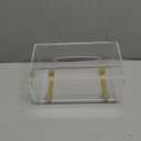 YoBa Thick Acrylic Tissue Box Holder Rectangular Clear Tissue Box Dispenser with Gold Plated Aluminum Legs for Bathroom, Kitchen, Bedroom, Office, Hotels and Restaurant (Rectangle)