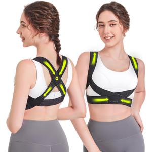 Posture Corrector for Women with X-Shaped Biomechanical Design, Comfort Fit Back Brace, Improves Posture, Corrects Hunchback, Relieves Neck, Shoulder, Upper Back Pain, Invisible Under Clothes M (Obsidian)