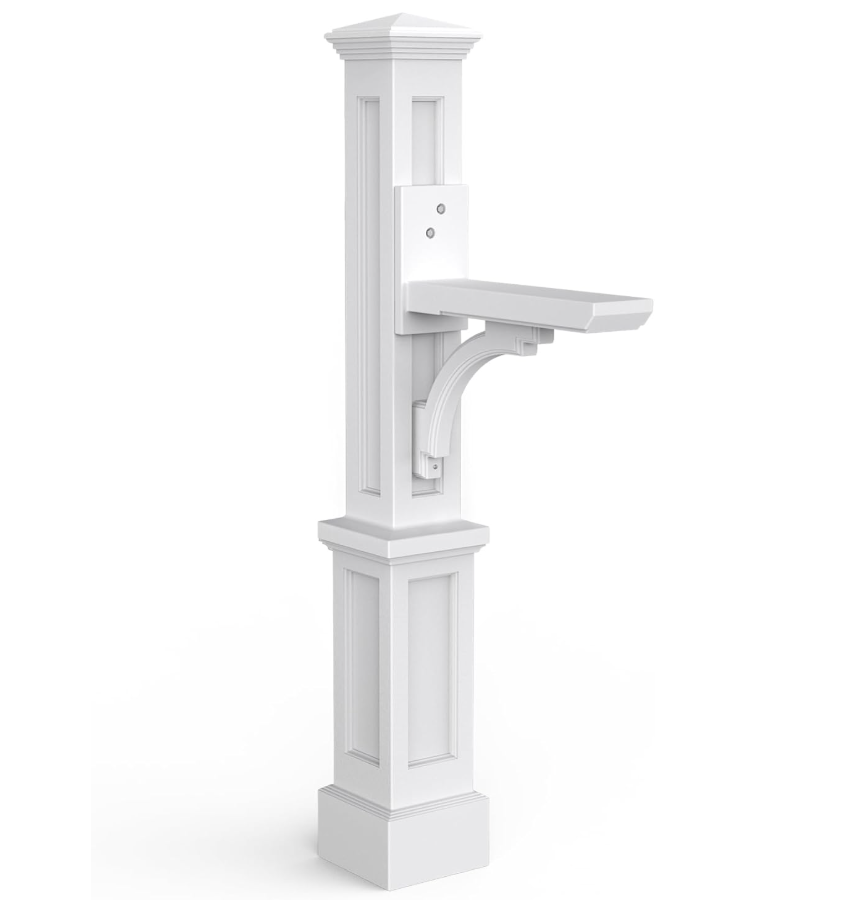 Mayne Newport Plus Decorative Mailbox Post, White