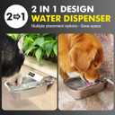 Automatic Water Dispenser for Dogs, Patented 3L Outdoor Dog Drinking Water Bowl, Stainless Steel Waterer Feeder Suitable for Chicken Livestock Animal,Fit 3/4'' GHT Faucet, Wall-Mounted, Easy to Clean