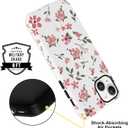 Pink Flower Phone Case for iPhone 13/iPhone 14, Cute Floral Phone Case for Girls Women, Vintage Exquisite Design Anti Scratch Stylish TPU Shockproof 2-in-1 Double Protective Cover