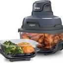 Ninja Crispi 4-in-1 Portable Glass Air Fryer Cooking System, 4QT & 6 Cup Glass Containers with Storage Lids, Easy Meals, Microwave, Freezer & Dishwasher Safe, Air Fry, Bake & More, Cyberspace, FN101GY