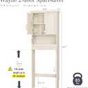 Spirich Over The Toilet Storage Cabinet with Doors and Adjustable Shelf, 23.6"W x 8.3"D x 64.7"H
