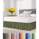 Wrap Around Dust Ruffle Bed Skirt - Sage Green - for Queen Size Beds with 21 Inch Drop - Elastic Strap - Adjustable Pleated Bedskirt with Brushed Fabric and Wrinkle Free - For Women, Men, Kids & Teens