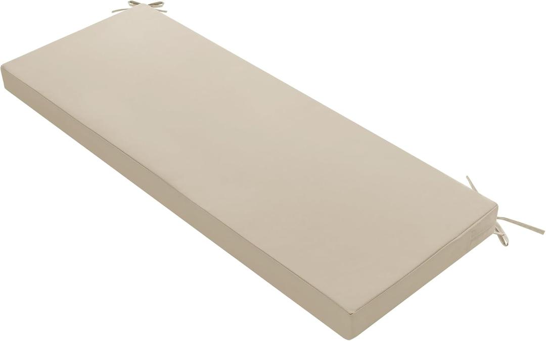 Outdoor Bench Cushion: Waterproof and Fade Resistant Patio Furniture Cushions - Non-Slip Bench Pad Cushion with Removable Cover for Garden Swing Porch Sofa Settee
 Size 21"x 25,5", 