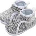 FEETCITY Lightweight Baby Sock Shoes Baby Walking Shoes Boys Girls Infant High-Top Shoe 12-18 Months (Grey White)
