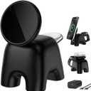 2026 Magnetic Wireless Charging Station, 15W Ultra-Fast Charger Stand for iPhone 17 16 15 14 13 12 Pro Max, 5W for Apple Watch&Airpods, 2-in-1 Foldable Charger for Home/Office/Travel(with 30W Adapter) (Black)