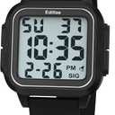 Edillas Square Sport Watch Digital for Women's Men's (Big Numbers Large Face 5ATM Waterproof Alarm Stopwatch Date Week Military Back Light) Watch for Teenagers (Black)