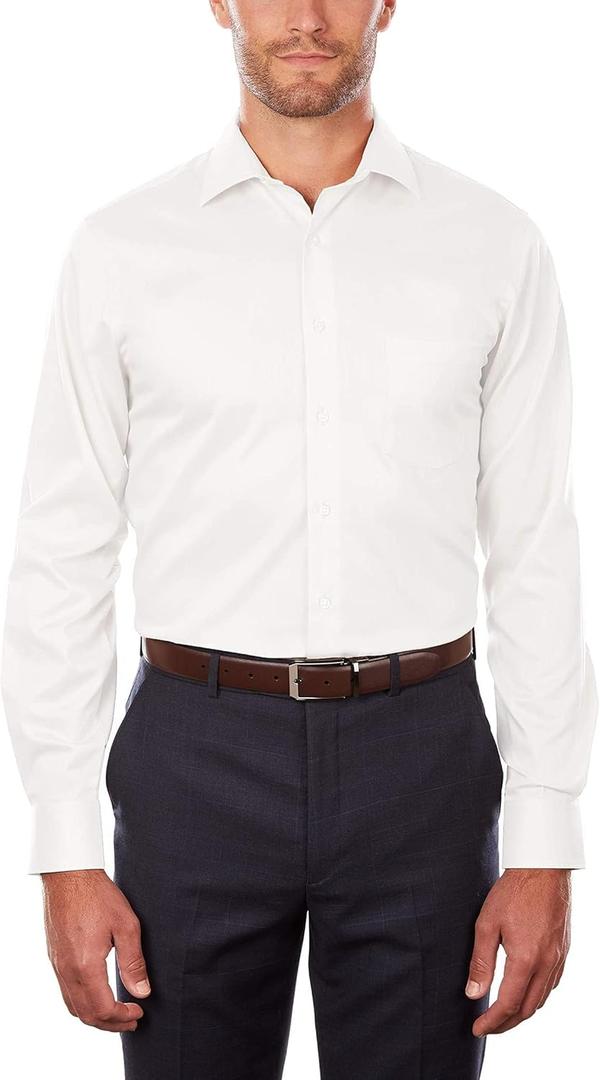 Van Heusen Men's Dress Shirt Regular Fit Flex Collar Stretch Solid (XXL)