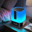 Hetyre Night Light Bluetooth Speaker, 5 in 1 Touch Control Bedside Lamp Dimmable Multi-Color Changing, Bedroom Alarm Clock, Best Birthday Gift Ideas for 10 11 12 13 14 Year Old Teenage Girls/Boys