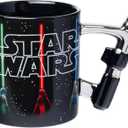 Silver Buffalo Star Wars Logo with Lightsaber 20oz Shaped Handle Ceramic Mug