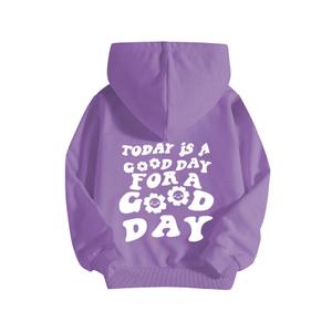 COZYEASE Girls' Letter Graphic Print Cute Hoodies Long Sleeve Pullover Hoodie Sweatshirt Purple 12Y