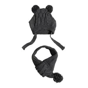MaruPet Dog Hat & Scarf Set, Knitted Pet Christmas Winter Warm Caps, Cute Accessories, Neck & Ear Warmer Hood, Warm Scarf, Party Decoration for Cat & Dog, Small B-Gray Ears