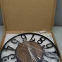 1st owned Large Wall Clock for Living Room Decor- 24" Decorative Antique Silent Non Ticking,Battery Operated,Black Metal,Wood Clocks for Farmhouse,Dining Room,Bedroom,Kitchen - Arabic Numerals