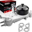 Engine Water Pump Automotive w/Thermostat Gasket 130-7290 AW5081 Compatible for Chevy Camaro Corvette Compatible for Pontiac Firebird GTO 5.7L 1997-2006