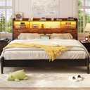 Aheaplus Headboard for King Size Bed with Storage and Outlets, Rustic Brown
Headboards with LED Light, Power Outlets, USB Ports King Size Head Board, Wood headboard Only Sturdy and Stable Headboards