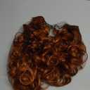 Curly Clip In Hair Extensions, 4PCS 16 Inch Ginger Copper Extensions Clip Ins, Lace Weft Short Curly Invisible Natural Hairpieces for Women