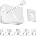 Retractable Clothesline Indoor Outdoor - 16.7 Ft Heavy Duty Wall Mounted Non-Sag Clothes Drying Laundry Line with Adjustable Tension and Stainless Steel Rope (White)