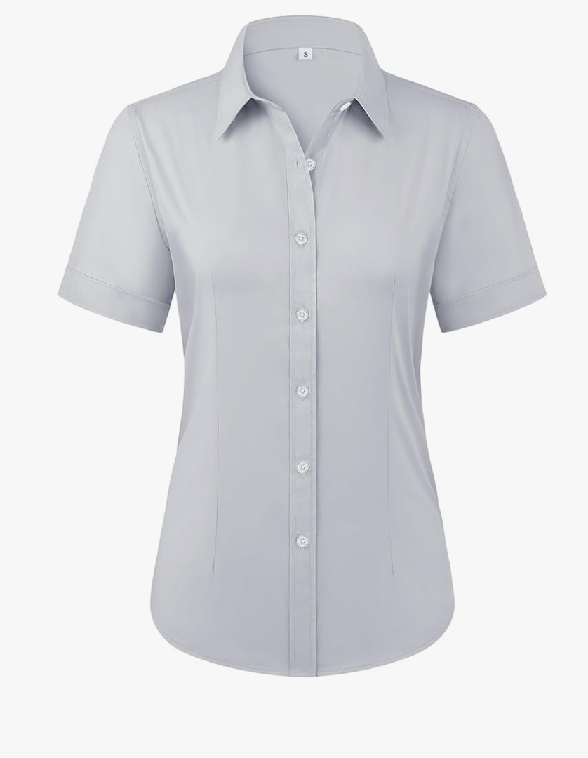siliteelon Womens Stain Shield Dress Shirts Wrinkle Free Short Sleeve Solid Tops Blouses Button Down Shirts Size S siliteelon Womens Stain Shield Dress Shirts Wrinkle Free Short Sleeve Solid Tops Blouses Button Down Shirts Size S