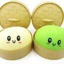 Dumpling Squishies Mystery Box, Squishies Dumpling Toys for Teens & Adults, Stretchy Squeeze Dough Ball, Sensory Stress Ball Squeeze Toys for Stress ReliefWhite and Green