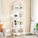 Tribesigns 4-Tier Open Bookshelf, 70.8" Industrial Wood Bookcase Storage Shelves with Metal Frame, Freestanding Display Rack Tall Shelving Unit for Office, Bedroom, Living Room (White, 1PC)