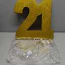 Usongshine Happy 21st Birthday Decorations Anniversary Decorations 21st Centerpiece Table Decorations for Men Women(30 * 30 * 3cm) (Gold)