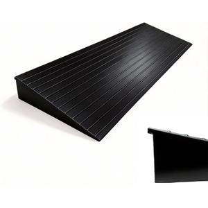 Threshold Ramp for Doorways 2.4" Rise- Odorless Indoor Entry Ramp- Non-Slip& Cuttable Handicap Ramp for Wheelchairs, Robot Vacuum Cleaners, Scooters, Strollers- Black- 2.4″Rise (31.5″×9.9″) with Lip