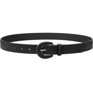 WHIPPY Women's Leather Belts for Jeans Pants Dress Black Leather Belts for Women Casual Fashion Ladies Waist Belts