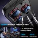 X-it 2 Pack Camera Lens Protector, Shatterproof Anti-Scratch Ultra HD Camera Protector, Anti-Glare Tempered Glass Lens Protector for iPhone 16 Pro Max/16Pro/15 Pro Max/15Pro/14 Pro Max/14Pro,Black Red