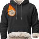 Boladeci Men's Sherpa Hoodie Pullover Heavyweight Thermal Fleece Lined Hooded Sweatshirt for Cold Weather Warm (XX-Large, Black)