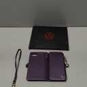 Defencase for iPhone 16E/17E Case Wallet with RFID Blocking Card Holder Slots for Women Men, Elegant PU Leather Magnetic Snap Flip Wristlet Strap Zipper Wallet Phone Cases for iPhone 17e & 16e, Purple