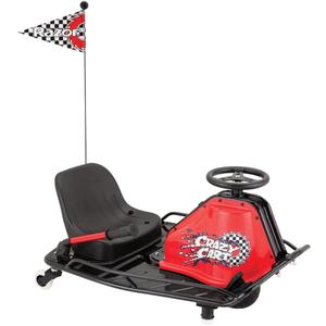 Razor Crazy Cart Sport - 24V Electric Drifting Go Kart, Variable Speed, Up to 12 mph, Up To 40 Minutes of Continuous Use, Drift Bar for Controlled Drifts, Ages 9+, One Size