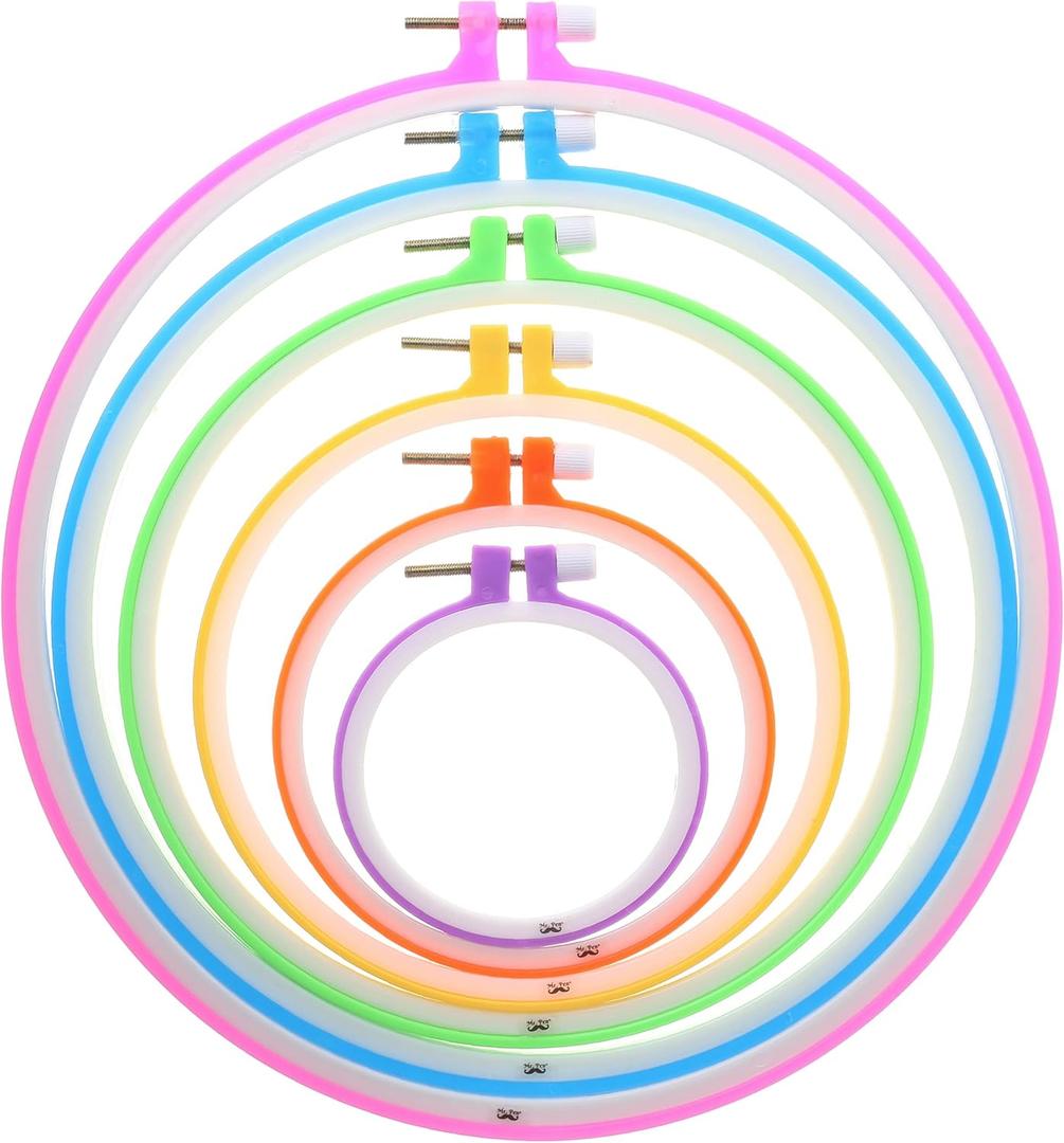 Mr. Pen- Embroidery Hoops Set, 6 pcs, 3.4 inch to 10.2 inch, Assorted Colors, Plastic Embroidery Hoop, Cross Stitch Hoops, Embroidery Rings, Cross Stitch Plastic, Sewing Rings Hoops.