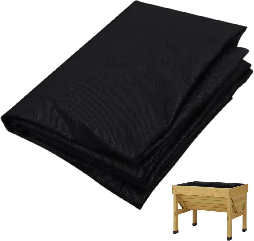 63 * 114 inch Raised Garden Bed Liner, Non Woven Fabric Liner for Large Veg Trough, Keeps Soil Contained and Water Drained