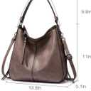 Realer Hobo Crossbody Bags for Women Designer Faux Leather Hobo Handbags Retro Large Size Shoulder Bag Bucket Purse