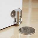 1 Pack Magnetic Door Stopper  Adjustable Magnetic Door Stop for Bottom of Door, Floor Mount Magnet Door Holder with Nail-Free Glue Included, No-Drilling (Sivler) (Silver)