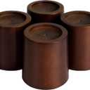 OneDream Wood Bed Furniture Risers Blocks - 4 inch Set of 4 Bed Risers, Heavy Duty Solid Wood Round Risers, Sofa Riser with Non-Slip Pad, Create Storage Space and Easy Cleaning for The Sweeper