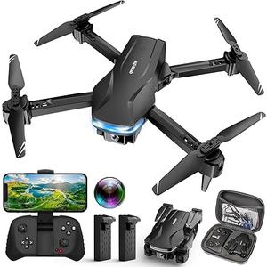 Drone with Camera 1080P HD FPV Foldable Drone for Beginners and Kids, Quadcopter with Voice Gesture Control with Carrying Case, One Key Take Off/Land, Optical Flow Positioning, 360° Flip, Waypoint Fly