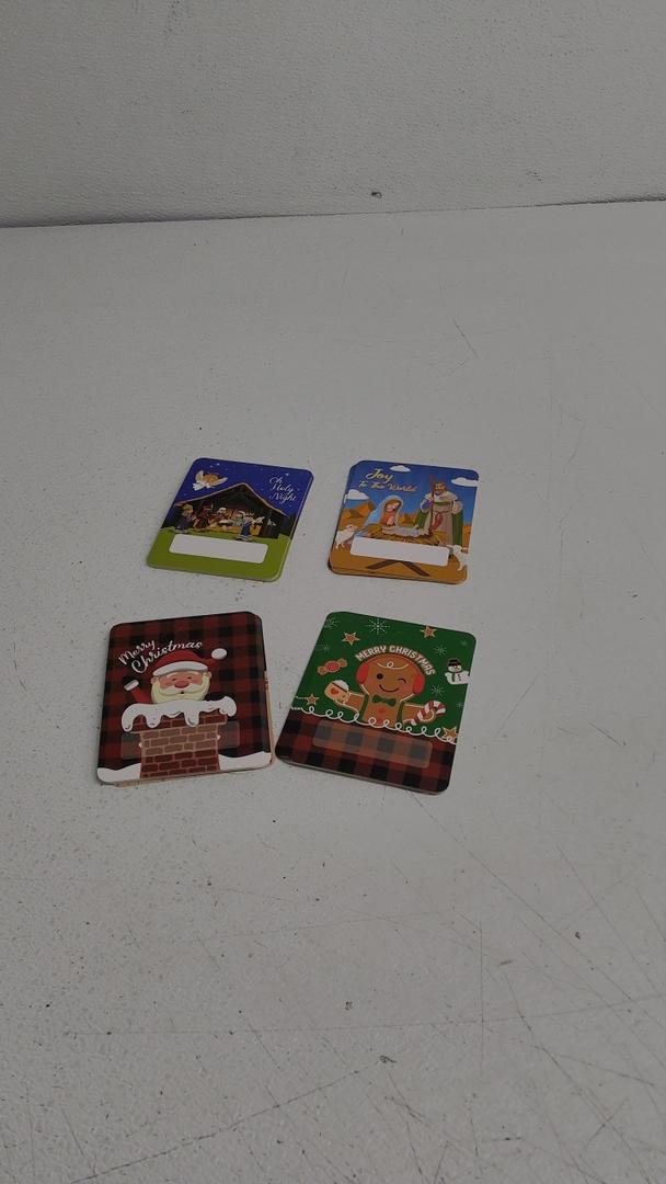 4 Sets Christmas Money Holder for Cash Money Card with Plastic Cover Christmas Tree Cash Holder(Christmas Nativity and Plaid Christmas )