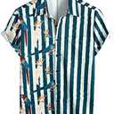 VATPAVE Mens Hawaiian Flamingo Shirts Casual Tropical Short Sleeve Button Down Shirt Summer Beach Shirts (XL)