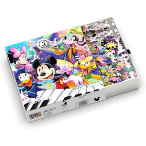 Buffalo Games - Silver Select - Disney - Mickey's Music - 500 Piece Jigsaw Puzzle for Adults -Challenging Puzzle Perfect for Game Nights - Finished Size is 21.25 x 15.00