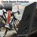 Case for TCL 60 SE 60SE Phone Case with Tempered Glass Screen Protector, 360 Rotatable Ring Holder Kickstand/ Stand Silicone TPU Shockproof Protective Cover Case for TCL 60SE 60 SE 2025 - Black