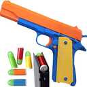 Toshi Station Toy Gun - Soft Dart Blaster with 20 Soft Darts and 2 Dart Holders – Slide Action with Safety Orange – Roleplay Accessory for Kids Age 6+